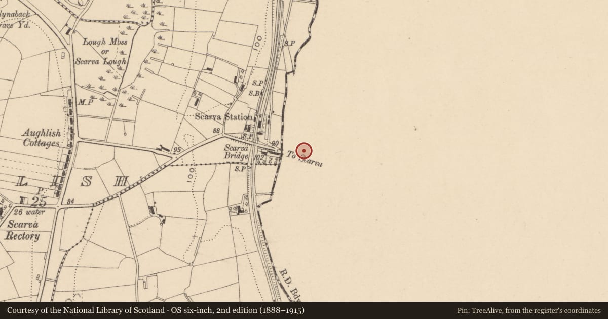 Ordnance Survey six-inch map, 2nd edition (1888–1915) covering the location of 42 Main St, Monclone, Armagh City, Banbridge and Craigavon, with a pin at the register's coordinates