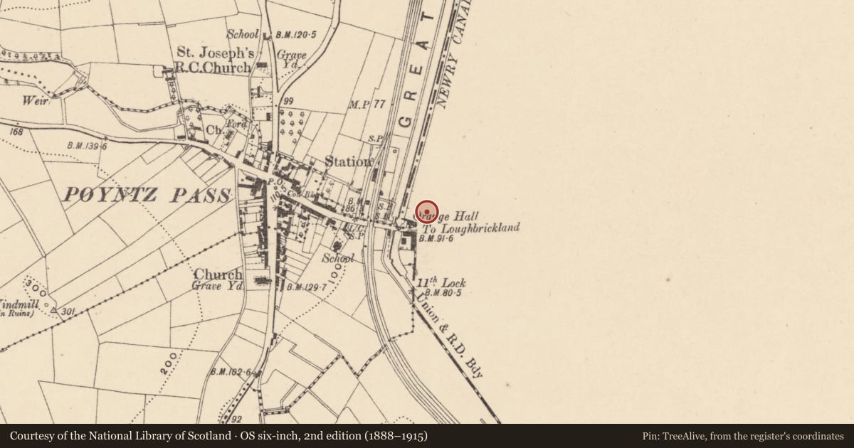 Ordnance Survey six-inch map, 2nd edition (1888–1915) covering the location of 6 William St., Armagh City, Banbridge and Craigavon, with a pin at the register's coordinates