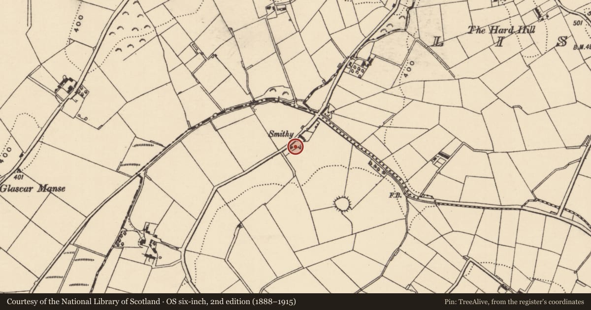 Ordnance Survey six-inch map, 2nd edition (1888–1915) covering the location of 33 Bronte Road, Armagh City, Banbridge and Craigavon, with a pin at the register's coordinates