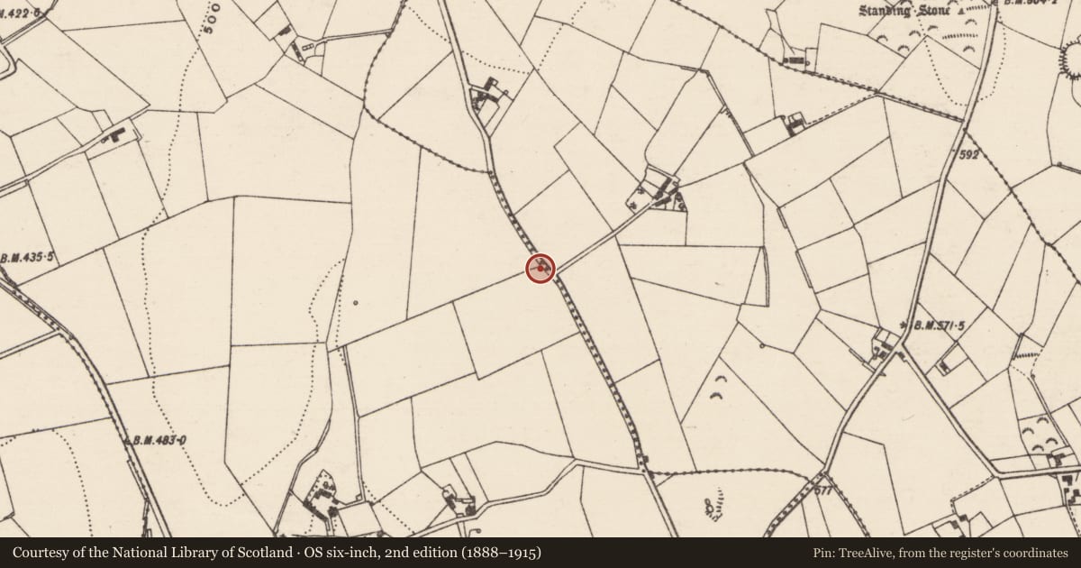 Ordnance Survey six-inch map, 2nd edition (1888–1915) covering the location of Blow-off tower, Derrydrummuck, Armagh City, Banbridge and Craigavon, with a pin at the register's coordinates