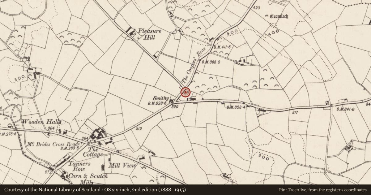 Ordnance Survey six-inch map, 2nd edition (1888–1915) covering the location of 14 Moneyslane Road, Armagh City, Banbridge and Craigavon, with a pin at the register's coordinates