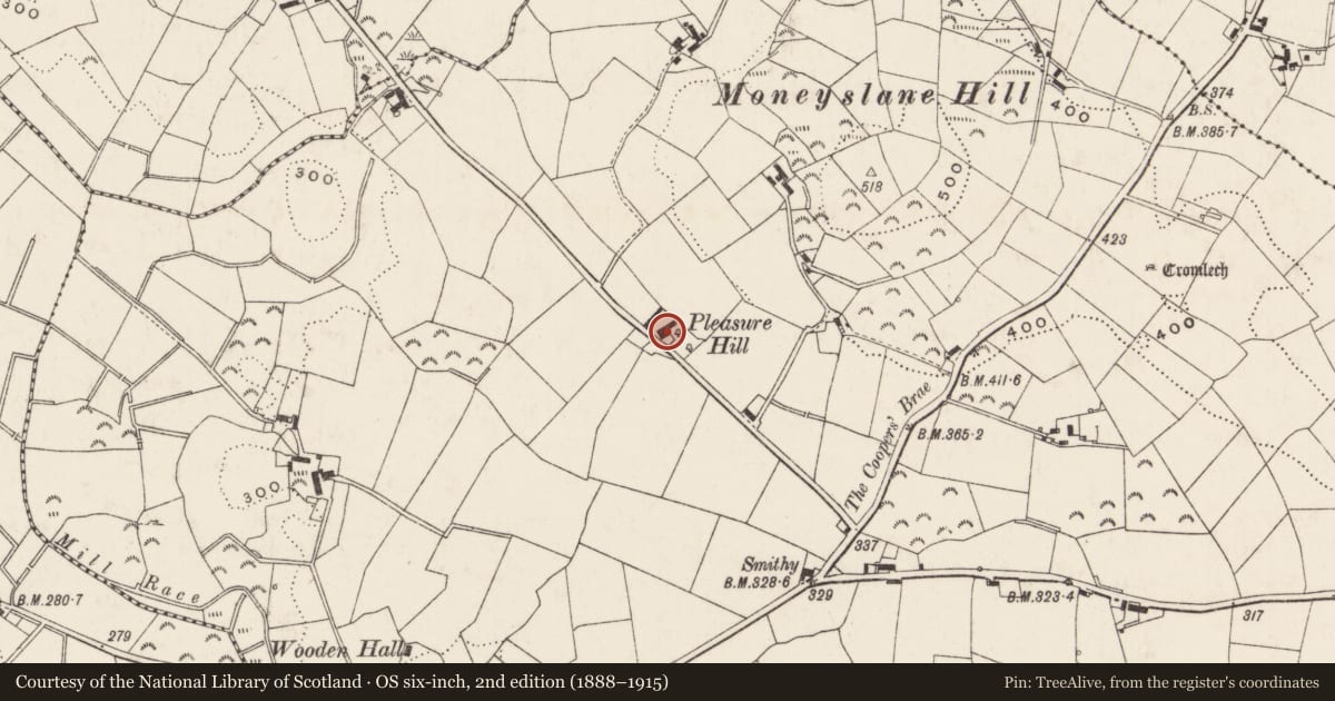 Ordnance Survey six-inch map, 2nd edition (1888–1915) covering the location of 19 Mill Road, Armagh City, Banbridge and Craigavon, with a pin at the register's coordinates