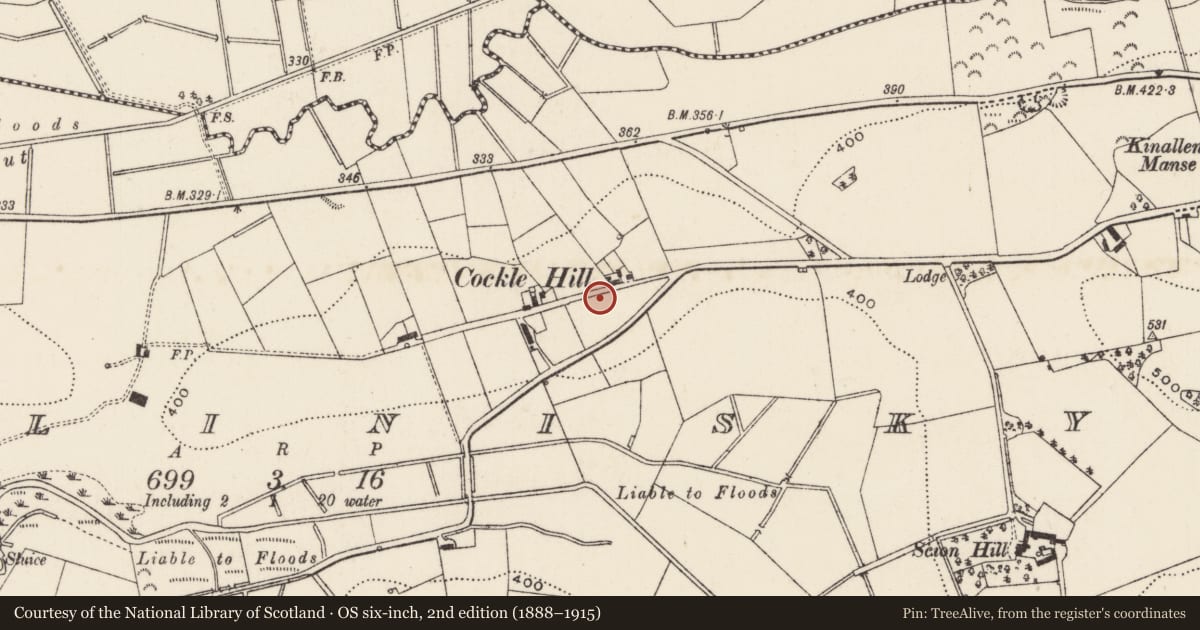 Ordnance Survey six-inch map, 2nd edition (1888–1915) covering the location of Cockle Hill, Armagh City, Banbridge and Craigavon, with a pin at the register's coordinates