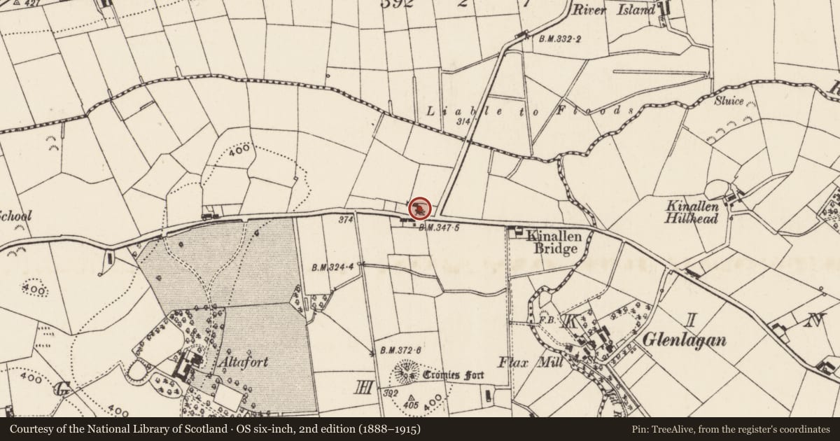 Ordnance Survey six-inch map, 2nd edition (1888–1915) covering the location of 49 Skeagh Road, Armagh City, Banbridge and Craigavon, with a pin at the register's coordinates
