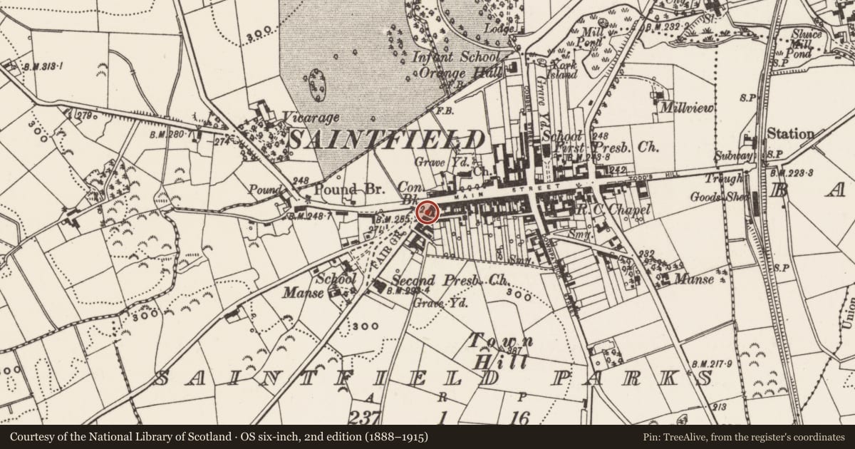 Ordnance Survey six-inch map, 2nd edition (1888–1915) covering the location of 3 FAIRVIEW, Newry, Mourne and Down, with a pin at the register's coordinates