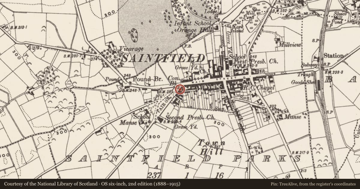 Ordnance Survey six-inch map, 2nd edition (1888–1915) covering the location of 4 FAIRVIEW, Newry, Mourne and Down, with a pin at the register's coordinates