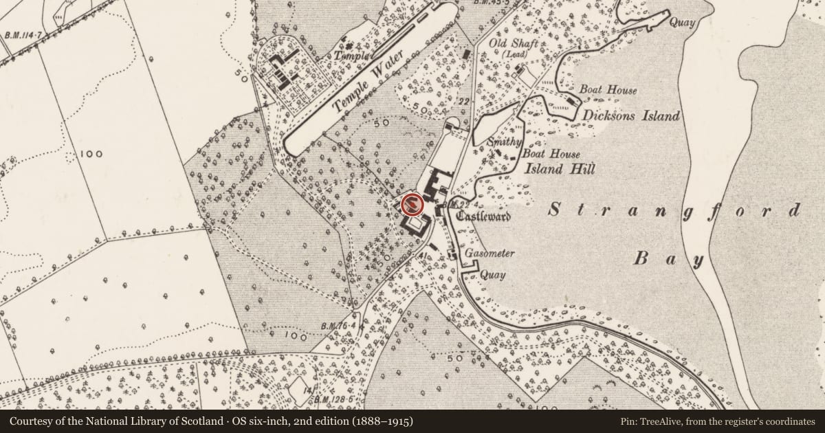 Ordnance Survey six-inch map, 2nd edition (1888–1915) covering the location of WORKSHOP, Newry, Mourne and Down, with a pin at the register's coordinates