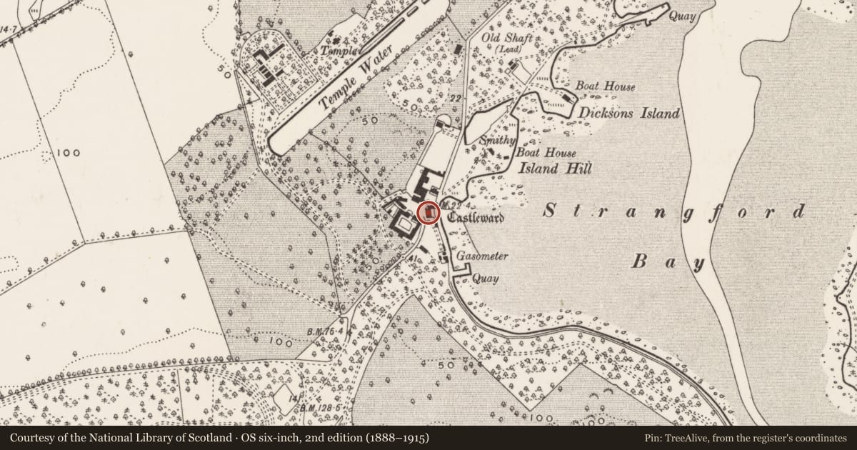 Ordnance Survey six-inch map, 2nd edition (1888–1915) covering the location of Old Granary And Open Stair, Newry, Mourne and Down, with a pin at the register's coordinates