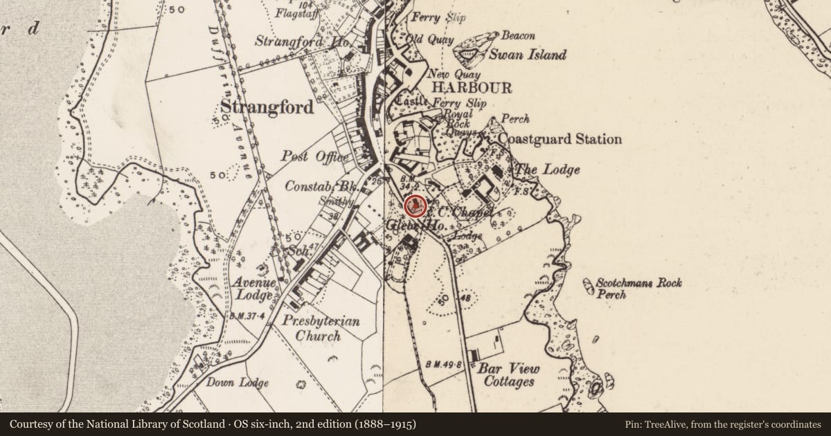 Ordnance Survey six-inch map, 2nd edition (1888–1915) covering the location of Stella Maris R C CHURCH, Newry, Mourne and Down, with a pin at the register's coordinates