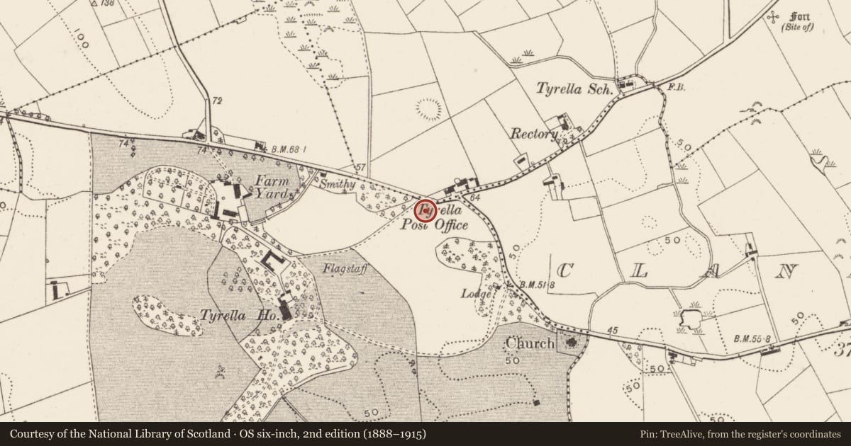 Ordnance Survey six-inch map, 2nd edition (1888–1915) covering the location of Gate Lodge, Newry, Mourne and Down, with a pin at the register's coordinates