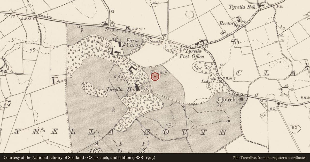 Ordnance Survey six-inch map, 2nd edition (1888–1915) covering the location of The Folly, Newry, Mourne and Down, with a pin at the register's coordinates