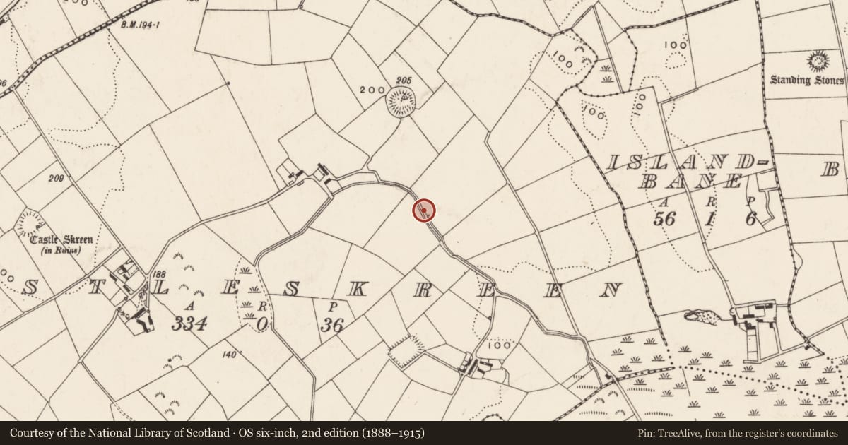 Ordnance Survey six-inch map, 2nd edition (1888–1915) covering the location of Blackbush Well-Head, Newry, Mourne and Down, with a pin at the register's coordinates