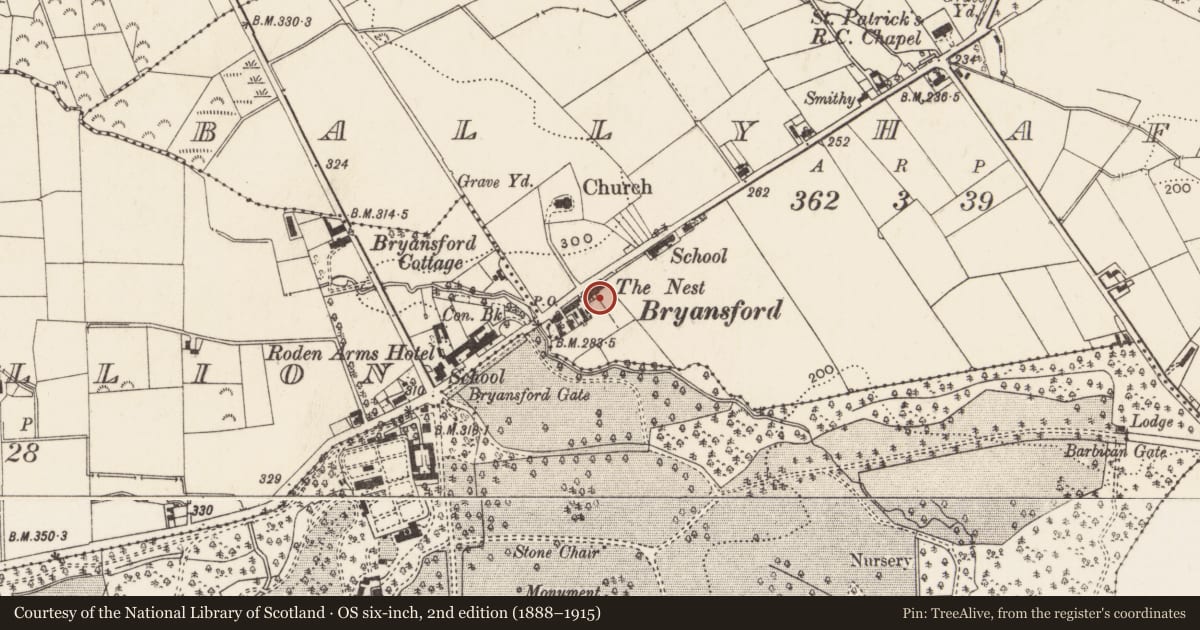 Ordnance Survey six-inch map, 2nd edition (1888–1915) covering the location of F.H.Ebbitt Field Study Centre, Boiler room and store, Ballyhafry, Newry, Mourne and Down, with a pin at the register's coordinates