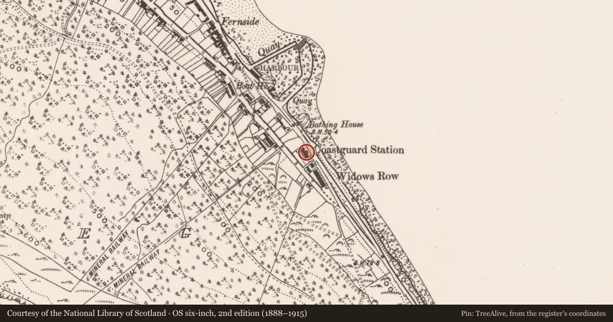 Ordnance Survey six-inch map, 2nd edition (1888–1915) covering the location of Former Coastguard Station, Ballaghbeg, Newry, Mourne and Down, with a pin at the register's coordinates