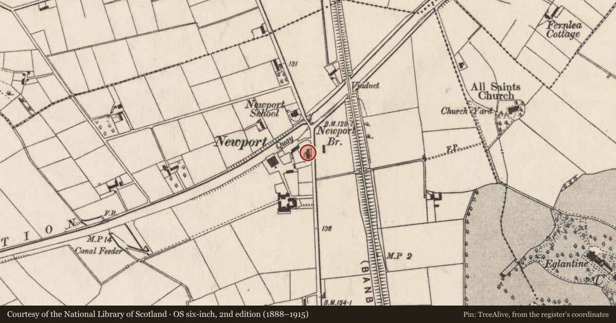 Ordnance Survey six-inch map, 2nd edition (1888–1915) covering the location of 107 Culcavy Road, Lisburn and Castlereagh, with a pin at the register's coordinates