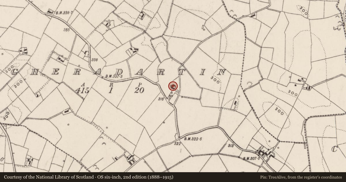 Ordnance Survey six-inch map, 2nd edition (1888–1915) covering the location of 39 Magheradartin Road, Lisburn and Castlereagh, with a pin at the register's coordinates