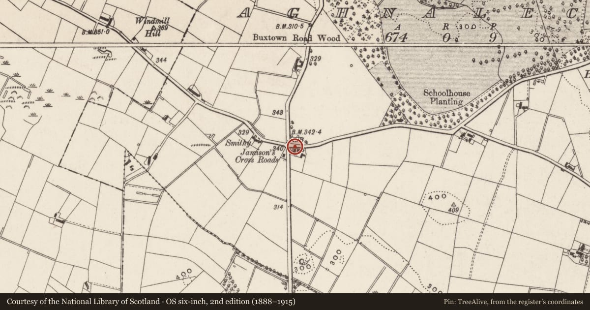 Ordnance Survey six-inch map, 2nd edition (1888–1915) covering the location of Gates, Lisburn and Castlereagh, with a pin at the register's coordinates