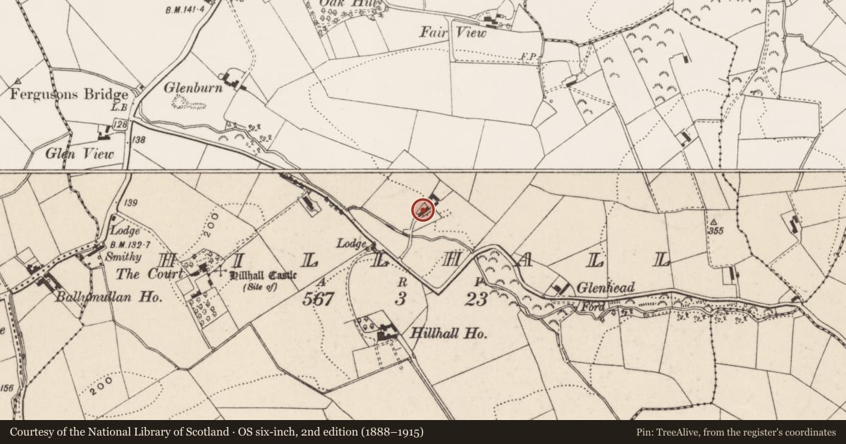 Ordnance Survey six-inch map, 2nd edition (1888–1915) covering the location of Manor Farm, Lisburn and Castlereagh, with a pin at the register's coordinates