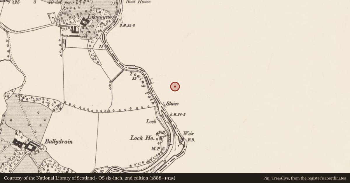 Ordnance Survey six-inch map, 2nd edition (1888–1915) covering the location of Post Box, Edenderry, Belfast, with a pin at the register's coordinates