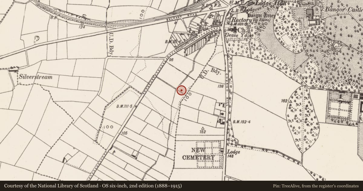 Ordnance Survey six-inch map, 2nd edition (1888–1915) covering the location of 57-61 Chester Park, Ards and North Down, with a pin at the register's coordinates