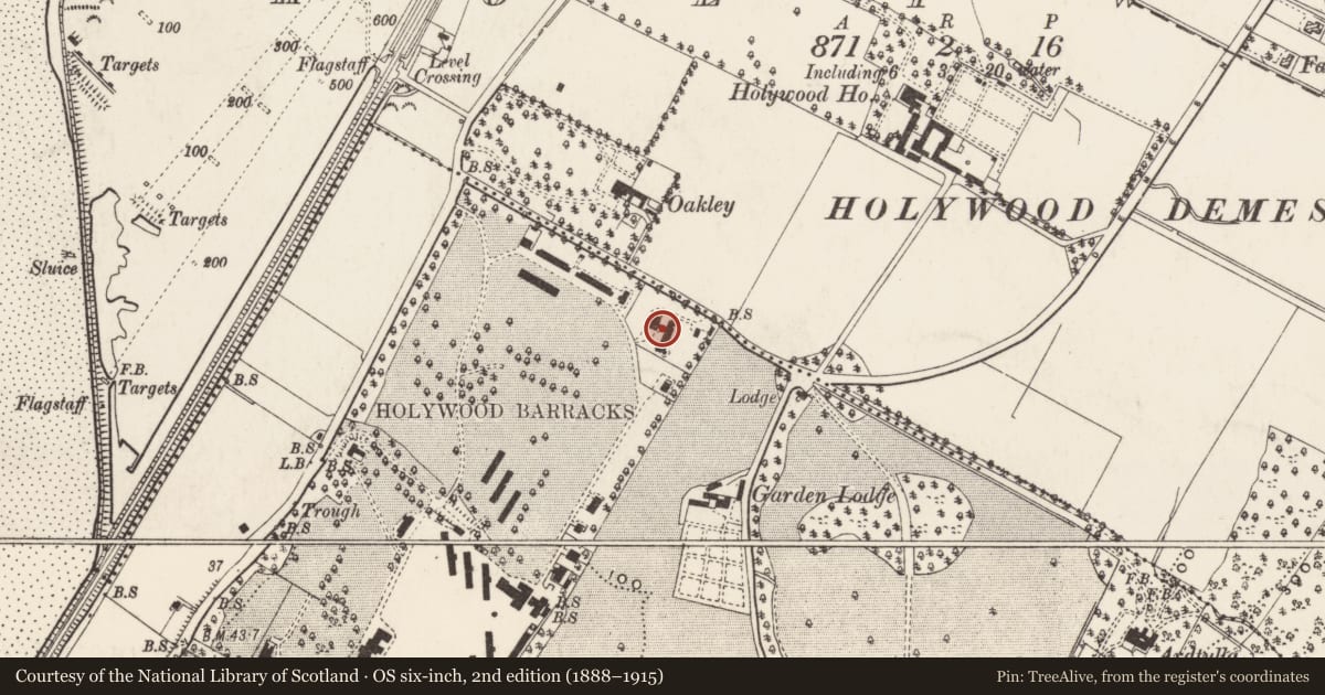 Ordnance Survey six-inch map, 2nd edition (1888–1915) covering the location of Medical Wing, Knocknagoney, Ards and North Down, with a pin at the register's coordinates