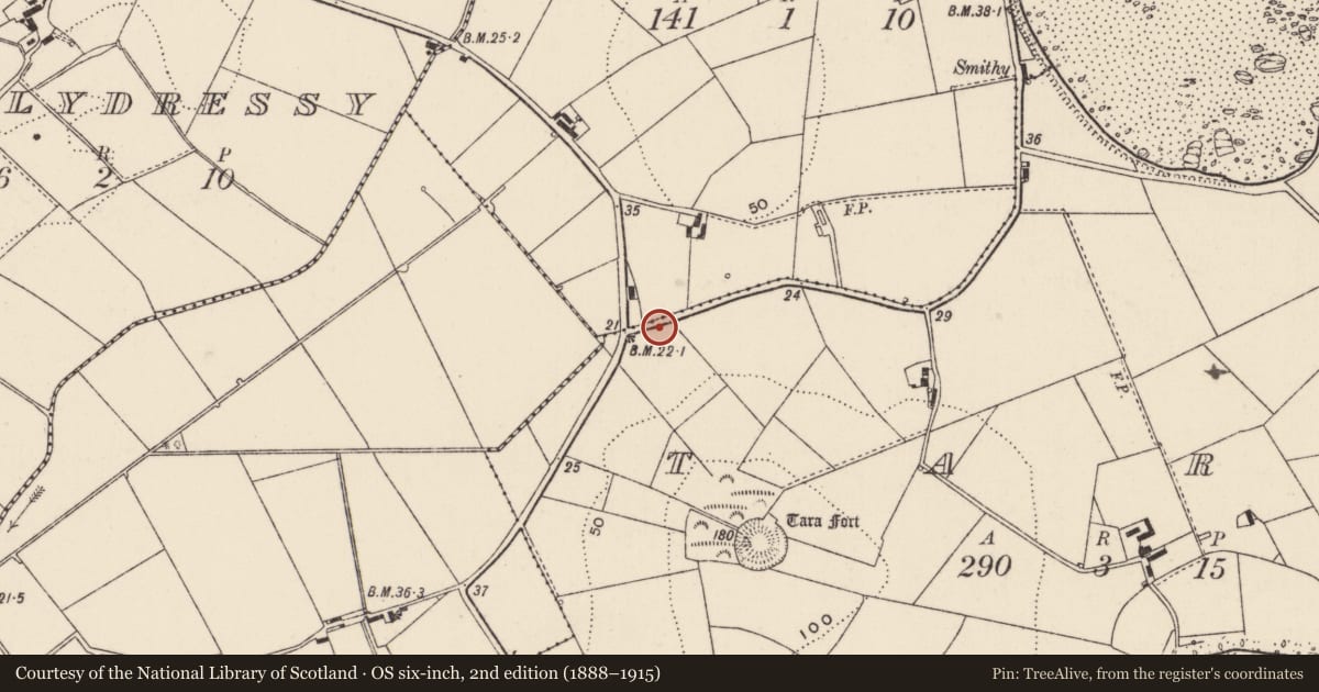 Ordnance Survey six-inch map, 2nd edition (1888–1915) covering the location of Telephone Kiosk, Quintinbay Road, Portaferry, Co Down, BT22 1RE, Tara, Ards and North Down, with a pin at the register's coordinates