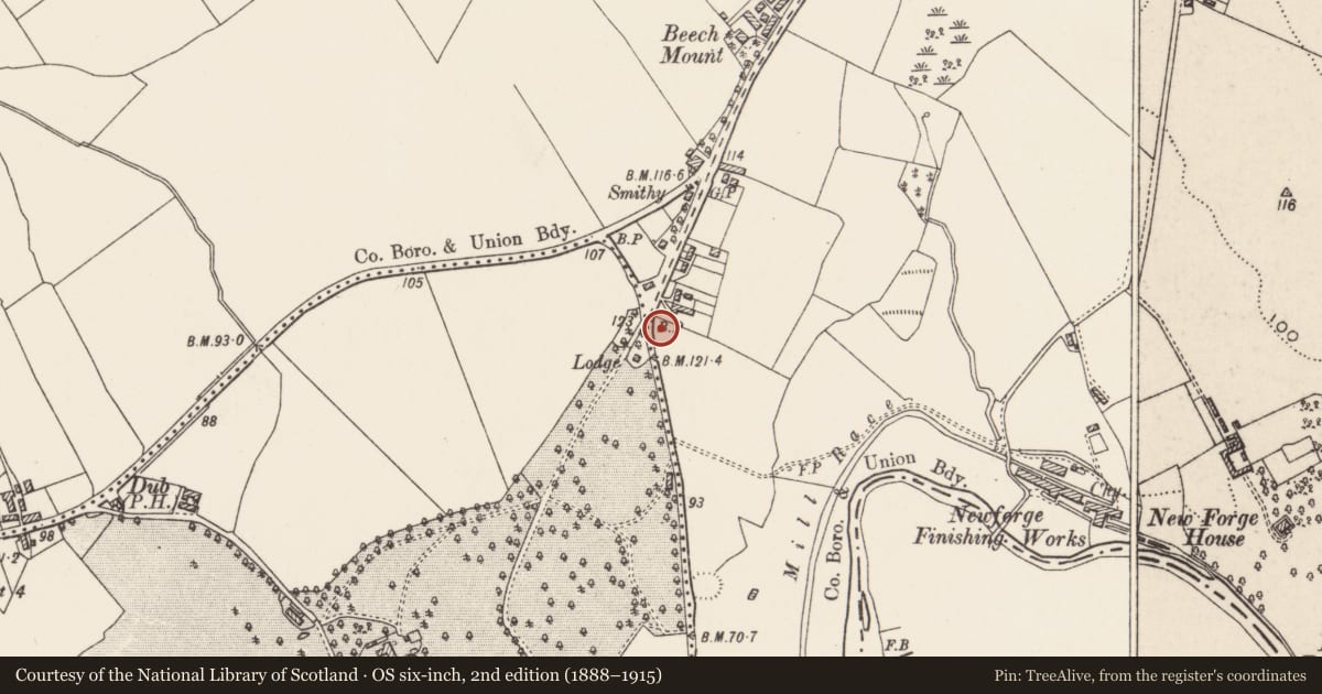 Ordnance Survey six-inch map, 2nd edition (1888–1915) covering the location of Boundary Marker near 'The Weir', 276 Malone Road, Belfast, BT9 5PA, Malone Upper, Belfast, with a pin at the register's coordinates