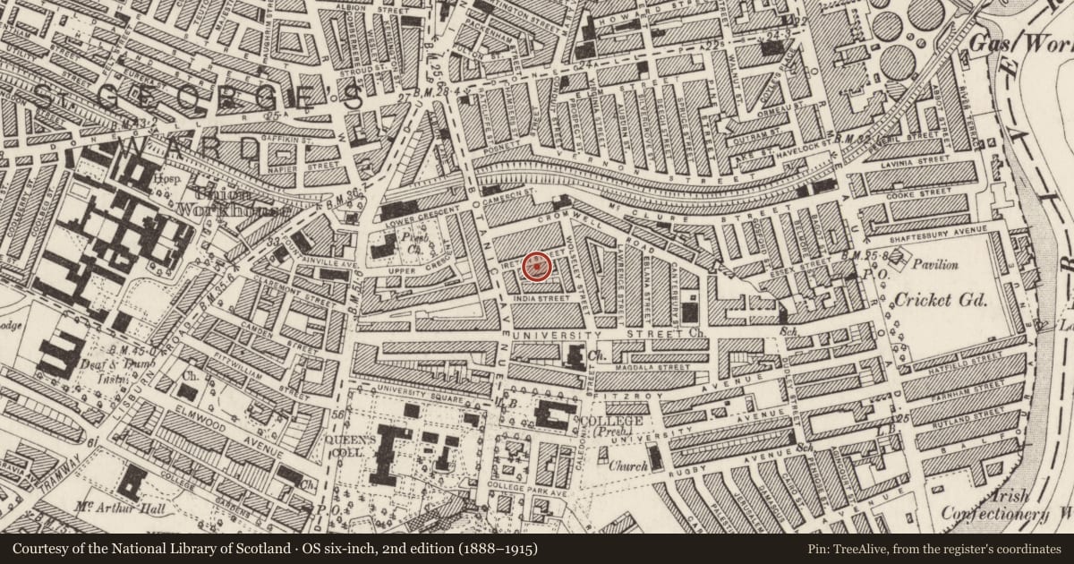 Ordnance Survey six-inch map, 2nd edition (1888–1915) covering the location of 11 Ireton Street Belfast BT7 1LH ** See General Comments **, Malone Lower, Belfast, with a pin at the register's coordinates