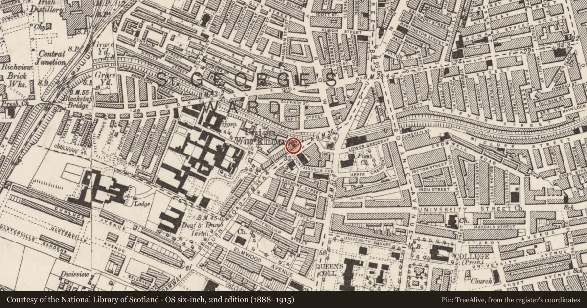 Ordnance Survey six-inch map, 2nd edition (1888–1915) covering the location of 15 Lisburn Road Belfast BT9 6AA ** See General Comments **, Malone Lower, Belfast, with a pin at the register's coordinates
