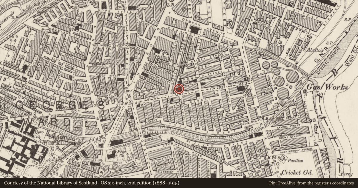 Ordnance Survey six-inch map, 2nd edition (1888–1915) covering the location of St. Mary Magdalene, Malone Lower, Belfast, with a pin at the register's coordinates