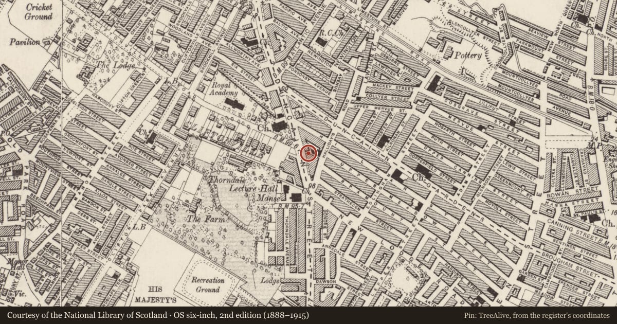 Ordnance Survey six-inch map, 2nd edition (1888–1915) covering the location of Phoenix Bar, Town Parks, Belfast, with a pin at the register's coordinates
