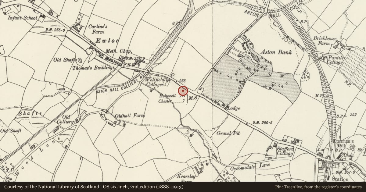 Ordnance Survey six-inch map, 2nd edition (1888–1913) covering the location of Former Head Master's House at Hawarden High School, Flintshire, with a pin at the register's coordinates