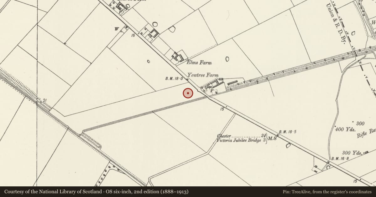 Ordnance Survey six-inch map, 2nd edition (1888–1913) covering the location of Former Women's Land Army Hostel, Sealand, Flintshire, with a pin at the register's coordinates