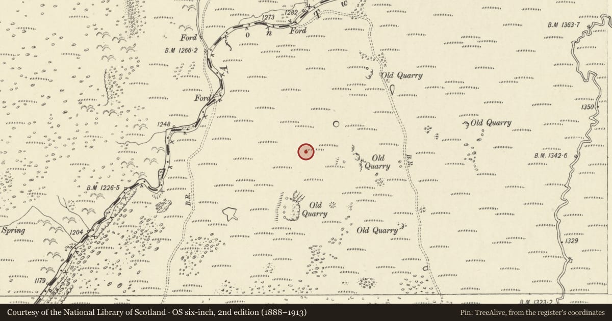 Ordnance Survey six-inch map, 2nd edition (1888–1913) covering the location of Bwlch y Ddeuwynt Round Cairn, Ystradgynlais, Powys, with a pin at the register's coordinates