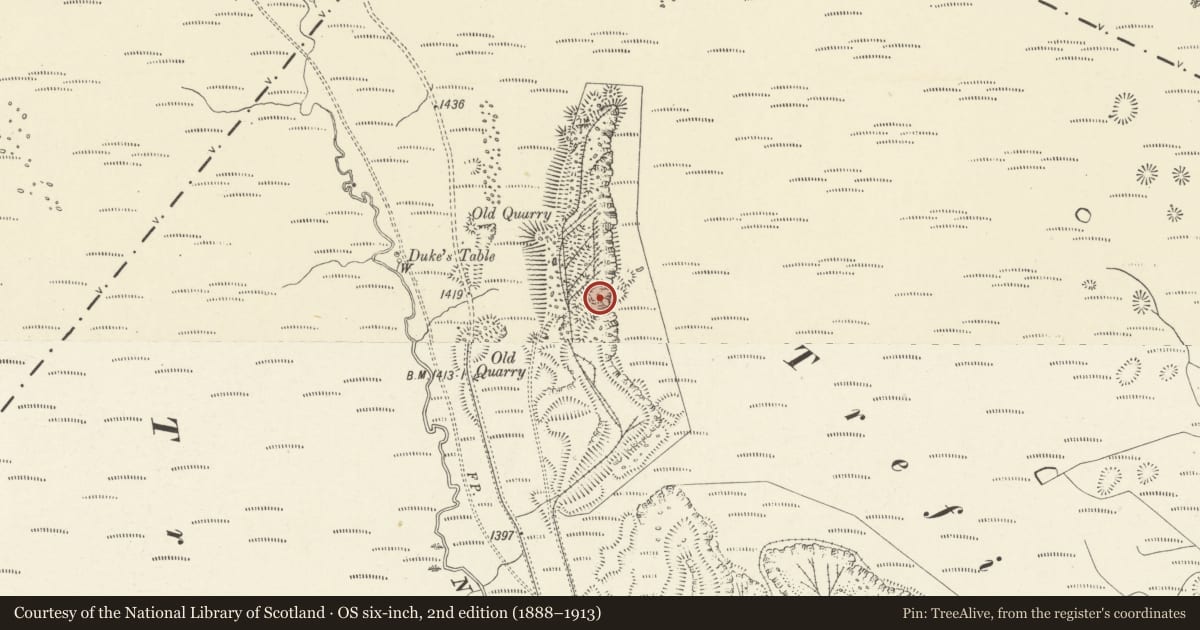 Ordnance Survey six-inch map, 2nd edition (1888–1913) covering the location of Trefil Quarries North, Tredegar, Blaenau Gwent, with a pin at the register's coordinates