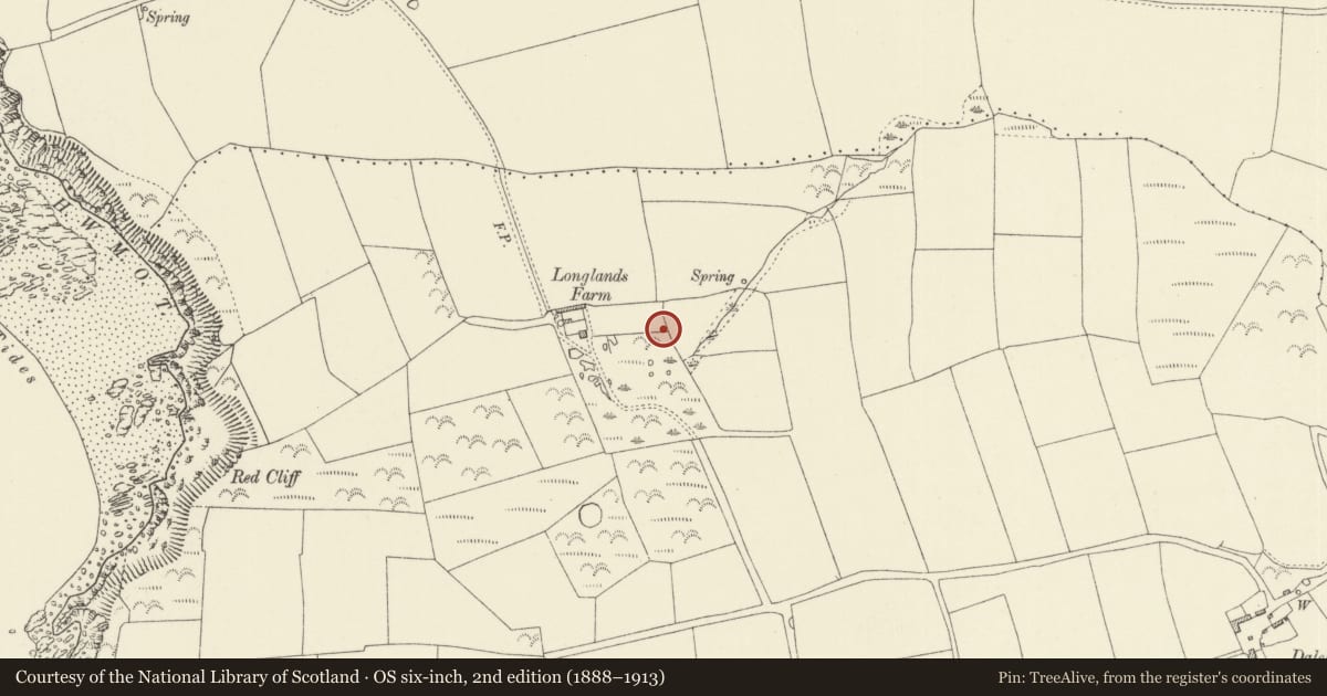 Ordnance Survey six-inch map, 2nd edition (1888–1913) covering the location of Dale Airfield, Pembrokeshire, with a pin at the register's coordinates