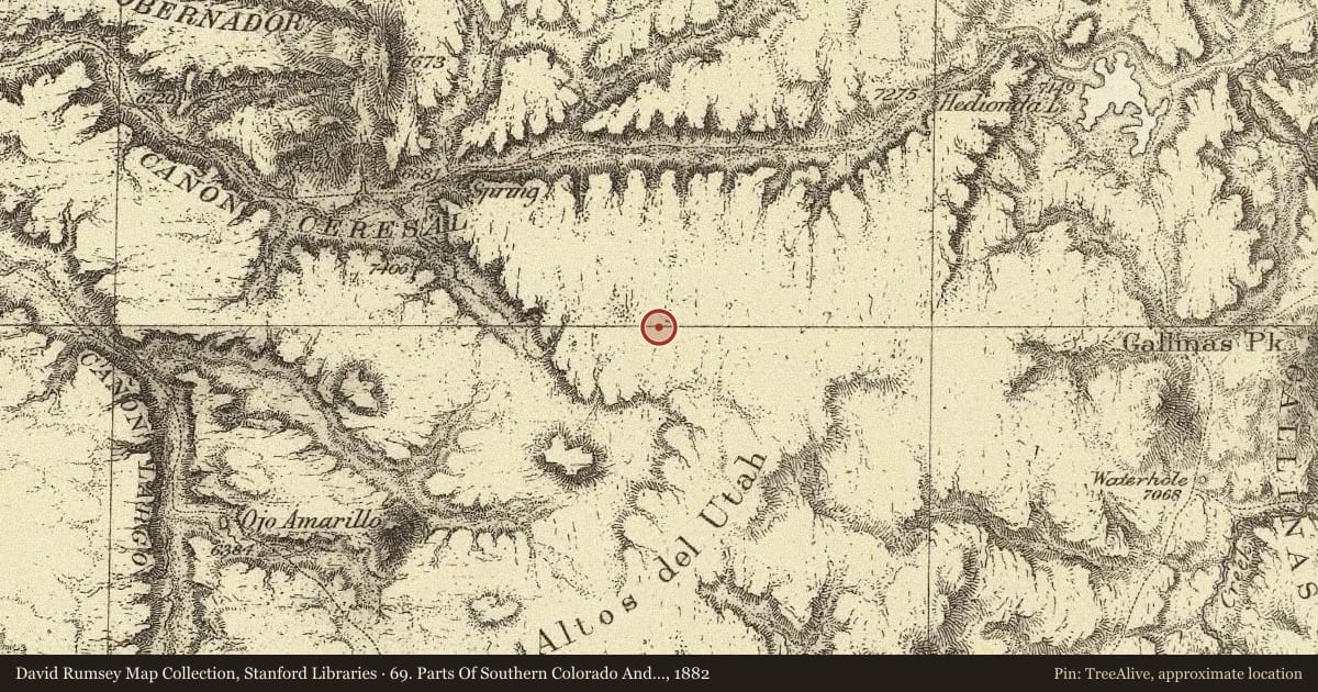 69. Parts Of Southern Colorado And Northern New Mexico, 1882, covering the location of Jicarilla Apache Reservation Centennial Highway (4), with a pin at the marker's coordinates